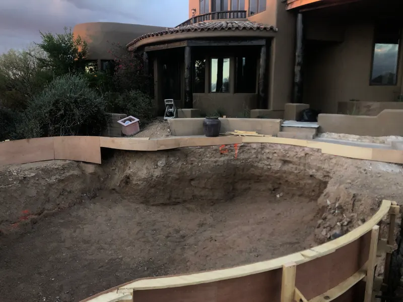 Custom swimming pool excavation by Mitchell Excavating in Troon, AZ