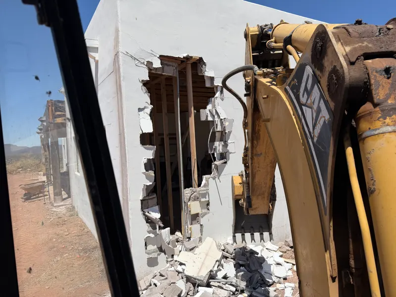 Demolition and lot clearing by Mitchell Excavating in New River, AZ