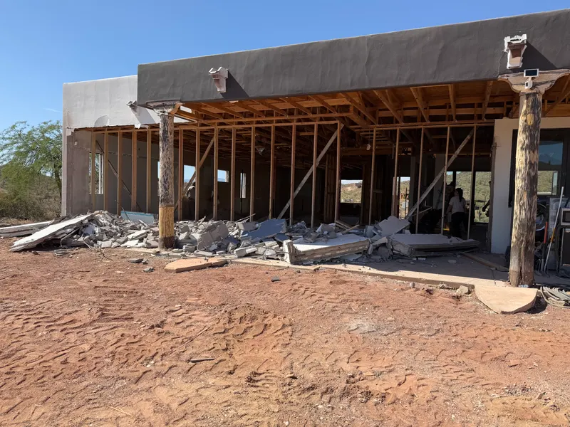 Demolition and lot clearing by Mitchell Excavating in Troon, AZ