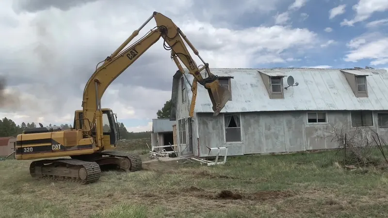 Demolition and lot clearing by Mitchell Excavating in Cave Creek, AZ