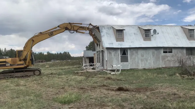 Demolition and lot clearing by Mitchell Excavating in Desert Hills, AZ