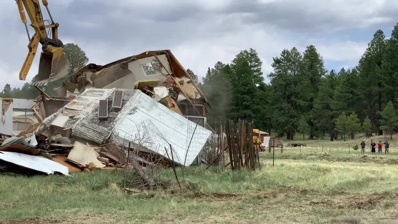 Demolition and lot clearing by Mitchell Excavating in Black Canyon City, AZ