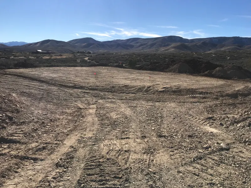 Certified building pad excavation by Mitchell Excavating in Desert Hills, AZ