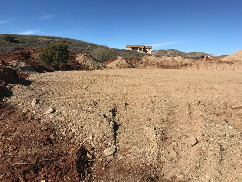 Certified building pad excavation by Mitchell Excavating in New River, AZ