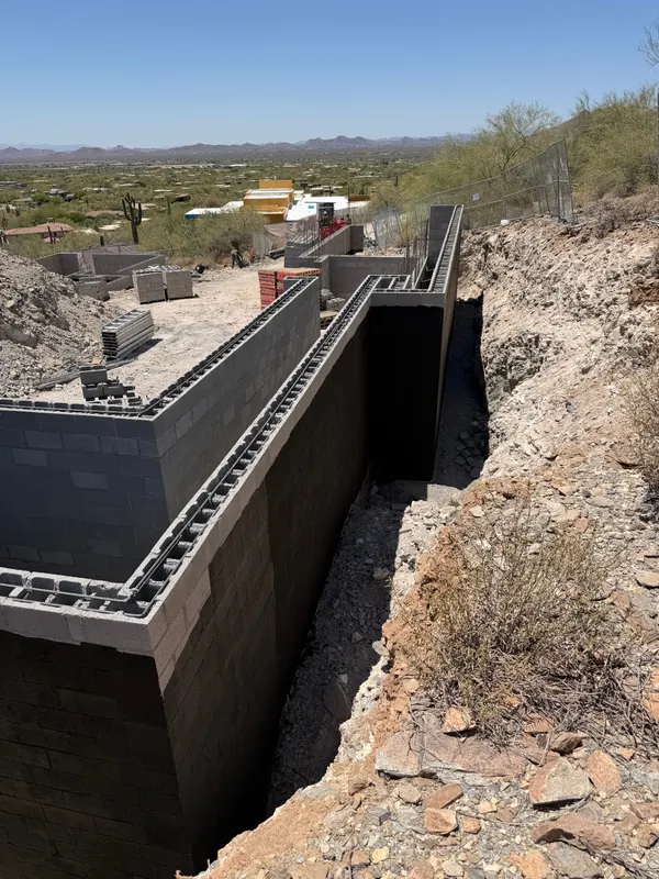 Certified building pad excavation by Mitchell Excavating in Desert Hills, AZ