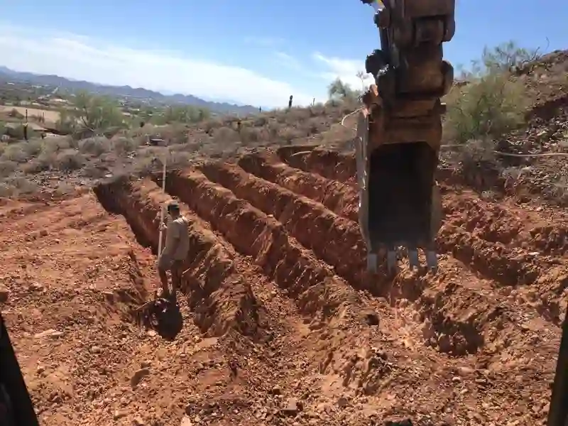 Septic system installation by Mitchell Excavating in Desert Hills, AZ