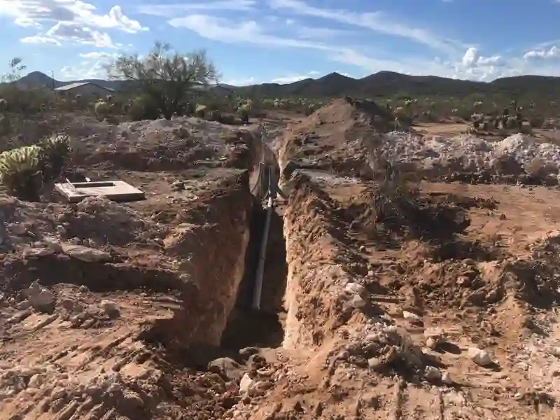 Underground utility trenching by Mitchell Excavating in Scottsdale, AZ