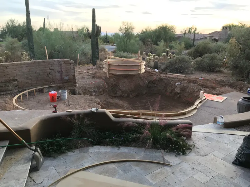 Custom swimming pool excavation by Mitchell Excavating in Cave Creek, AZ