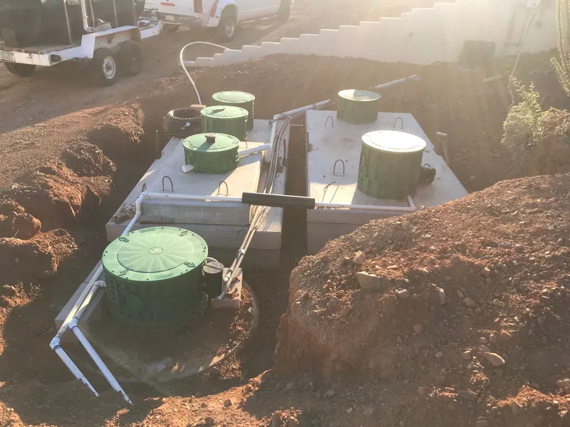 Septic system installation by Mitchell Excavating in North Phoenix, AZ